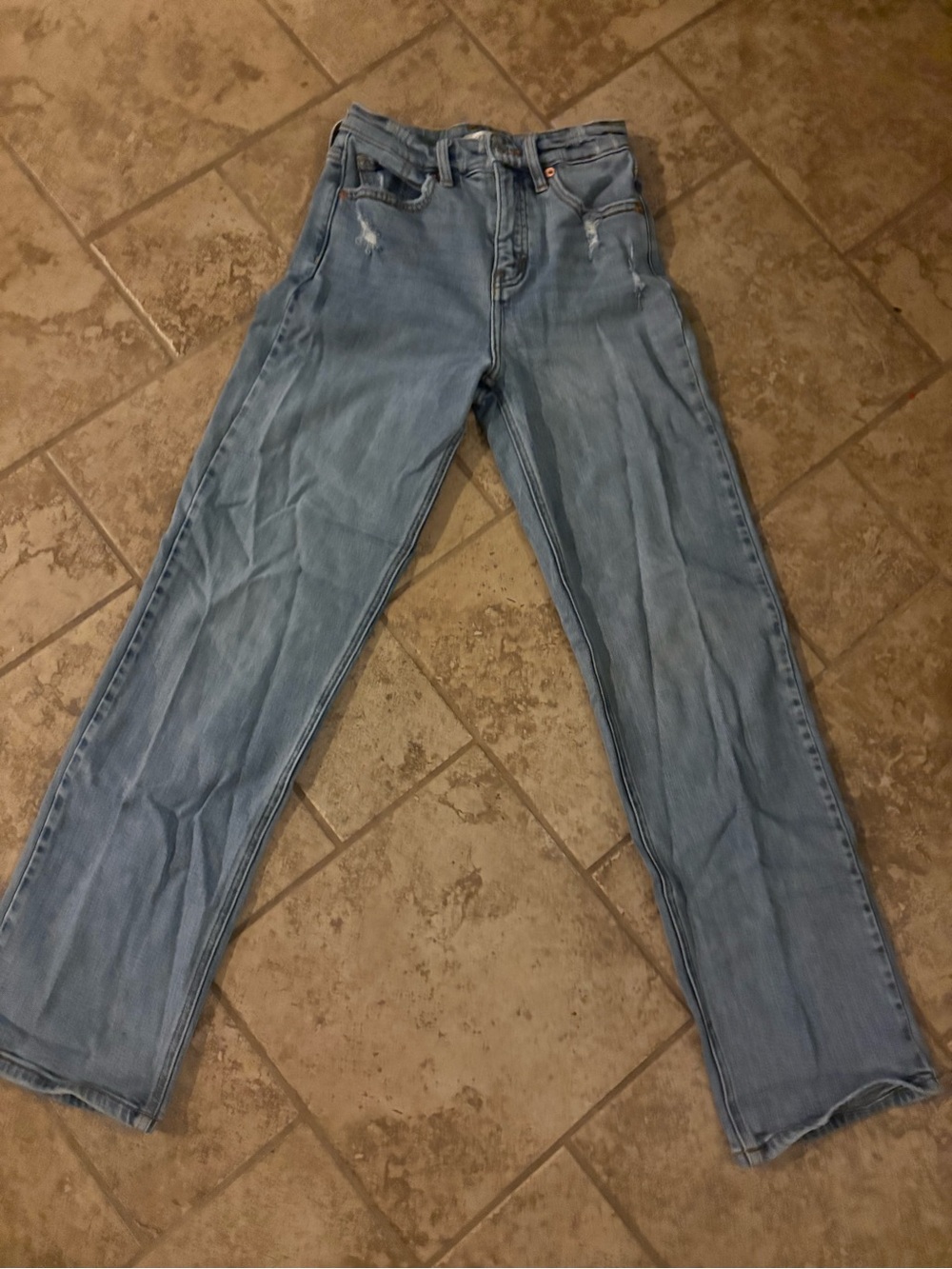 High-Rise Light Blue Straight Leg Women's Jeans